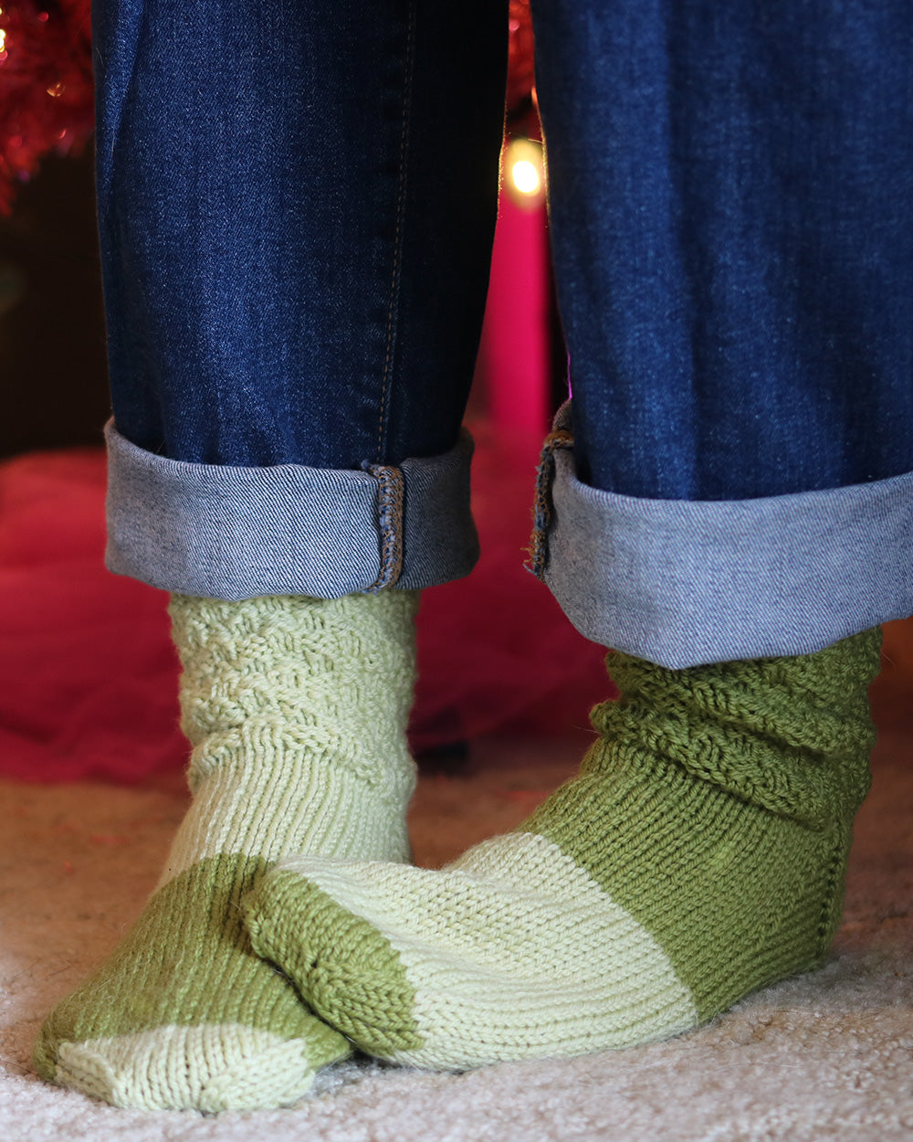 Me and The Tree Socks PDF Slouch Socks and Ornament Knitting Pattern