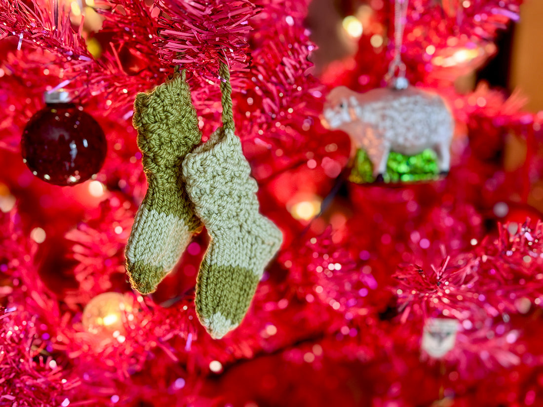 Me and The Tree Socks PDF Slouch Socks and Ornament Knitting Pattern