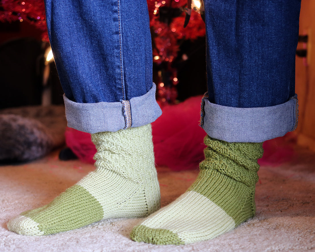 Me and The Tree Socks PDF Slouch Socks and Ornament Knitting Pattern