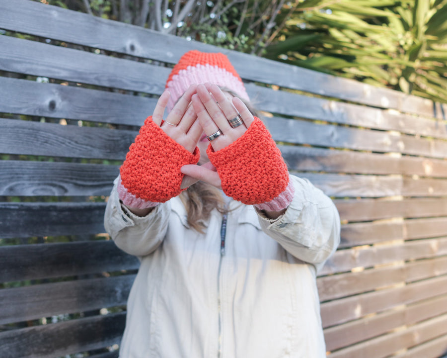 Two Tone Hat & Mitts – Crochet Pattern PDF by Toni Lipsey