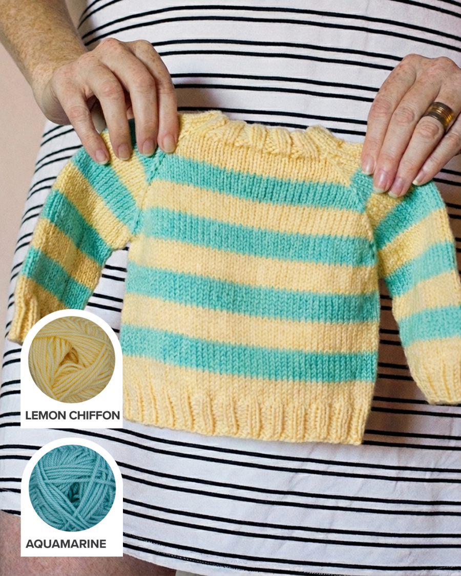 Fresh Squeezed Baby Sweater Knitting Kit | Ewe Ewe Yarns