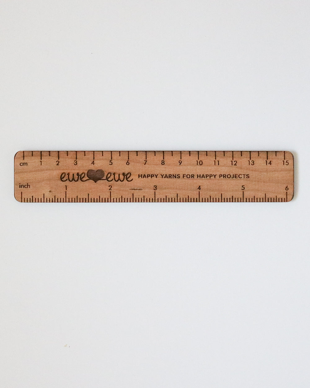 6" Wooden Ruler from Ewe Ewe Yarns