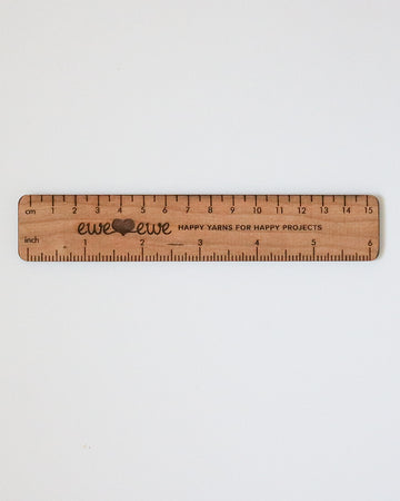 6" Wooden Ruler from Ewe Ewe Yarns