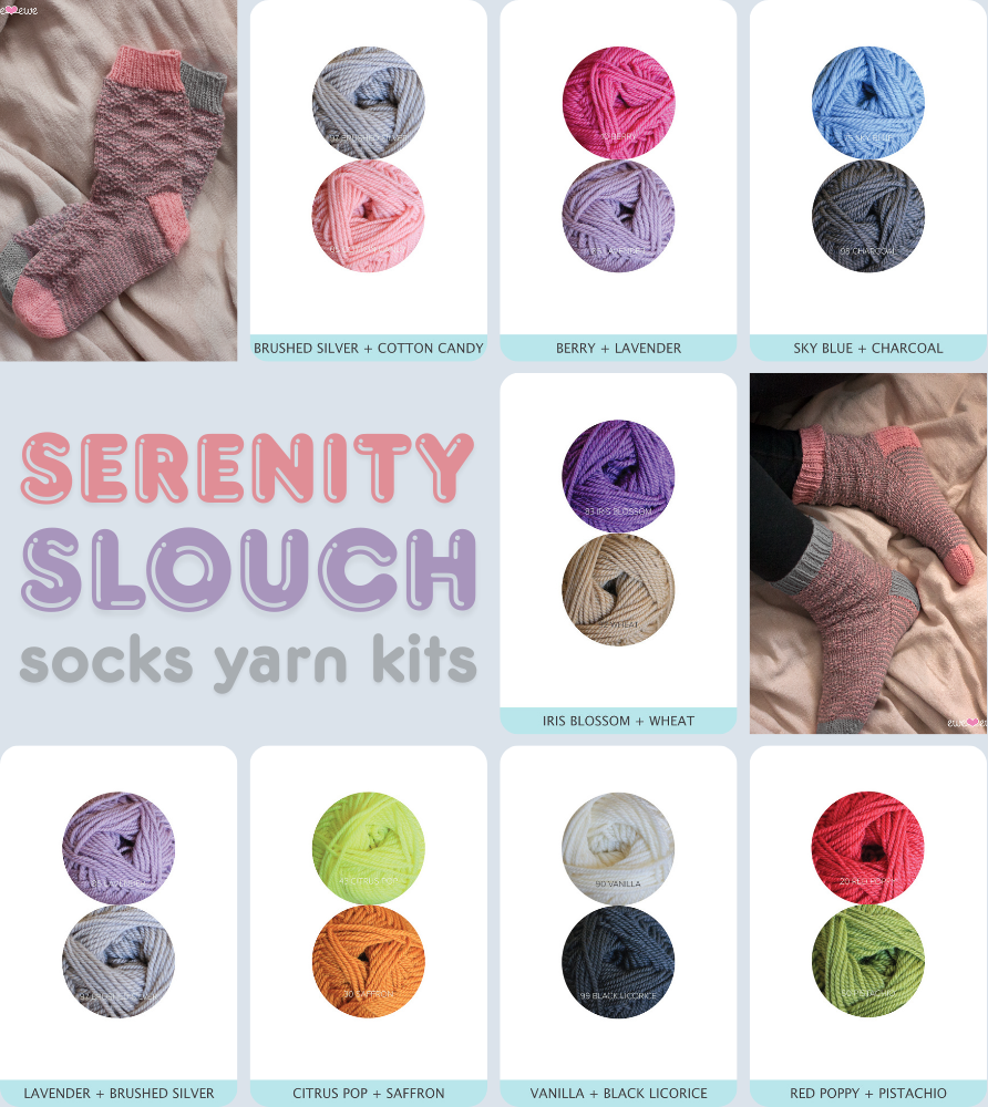 Serenity Slouch Socks Yarn Kit