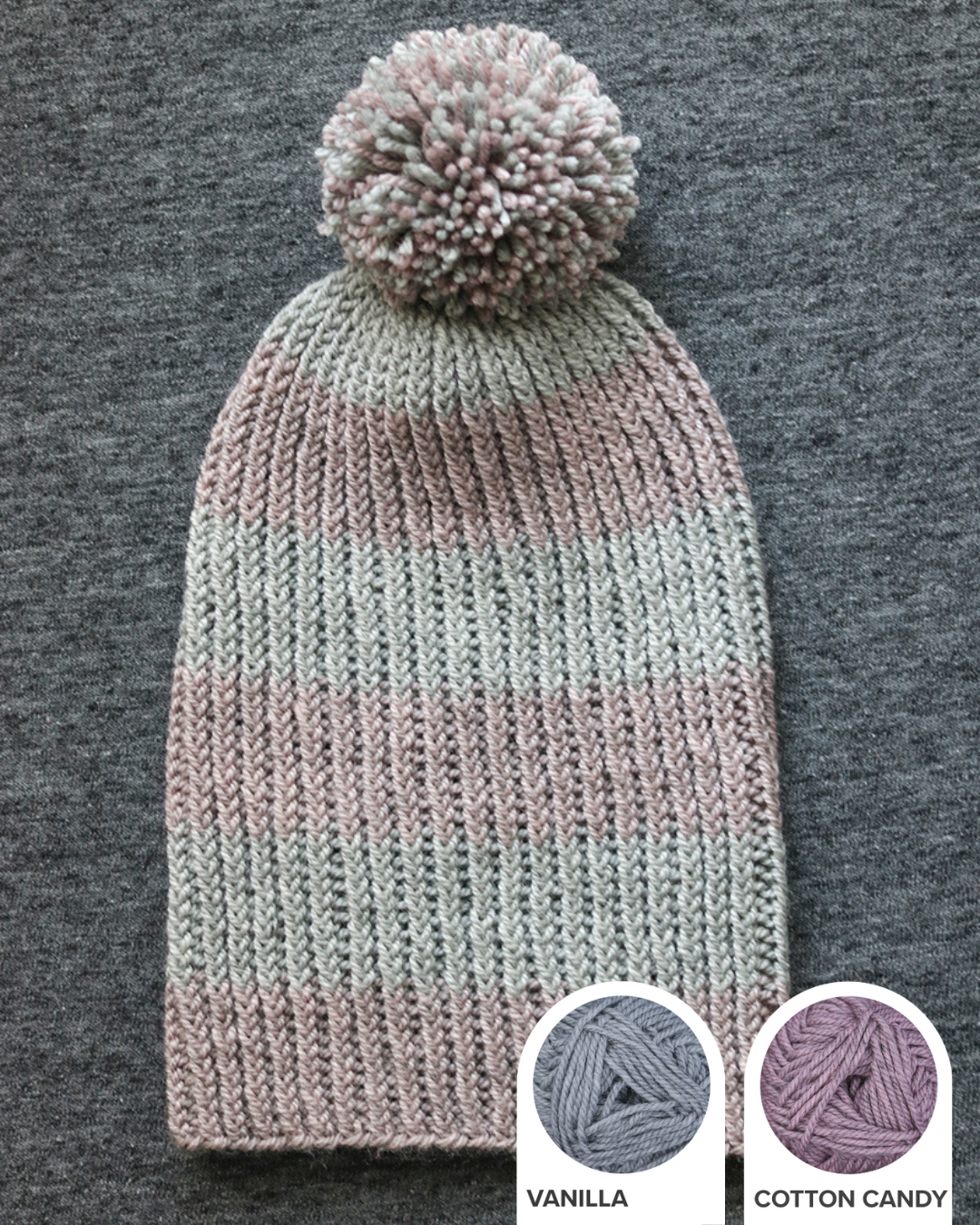 Easy Twisted Rib Beanie Yarn Knitting Kit