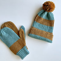 Easy Twisted Rib Beanie & Mittens Set Yarn Kit