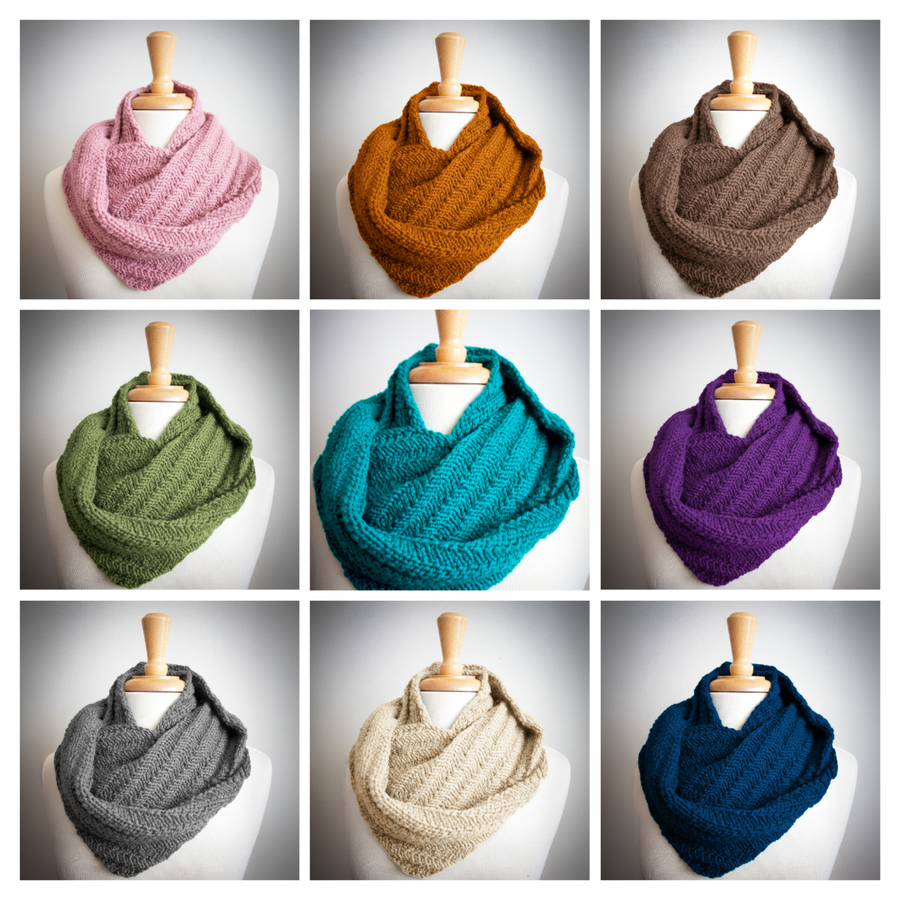 Happy Cowl PDF Infinity Scarf Knitting Pattern