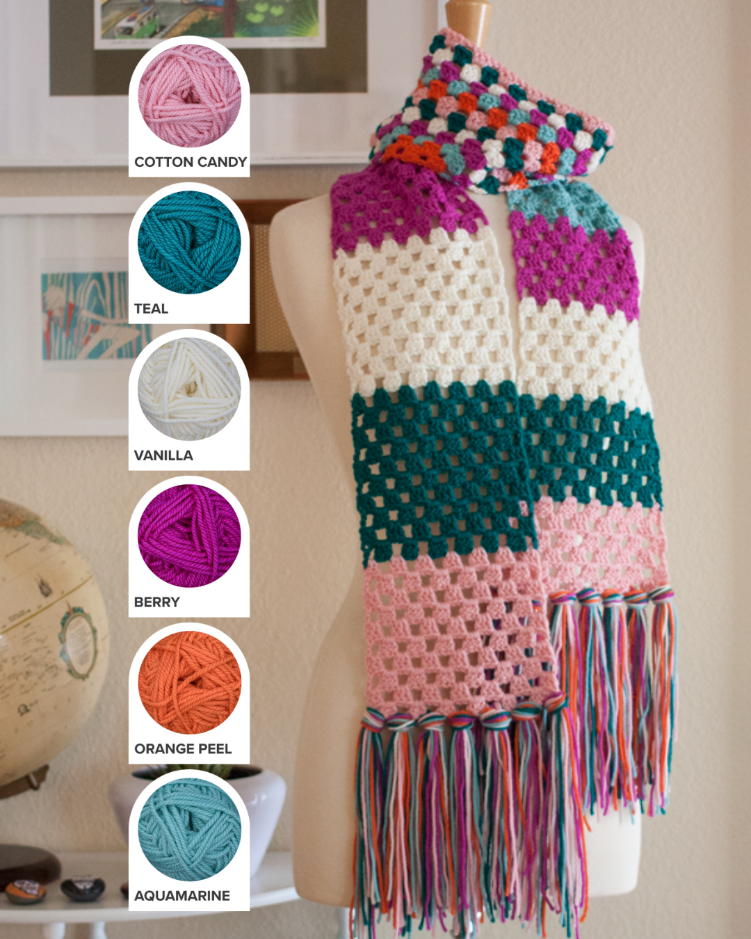 Mile of Smile Crochet Scarf Yarn Kit
