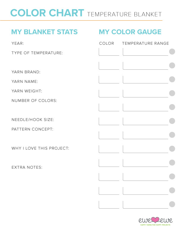 Temperature Blanket Planner FREE Printable Guide and Tracker Pages