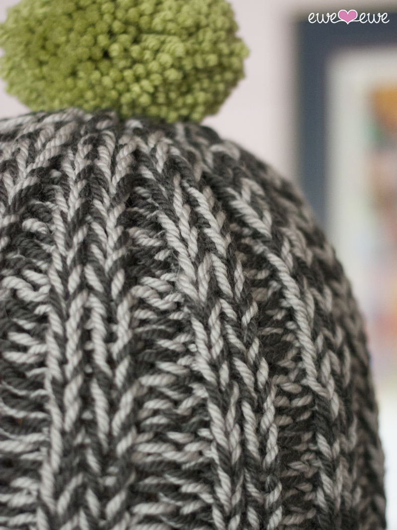 Marled Pom Bomb Beanie FREE PDF Knitting Pattern