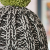 Marled Pom Bomb Beanie FREE PDF Knitting Pattern