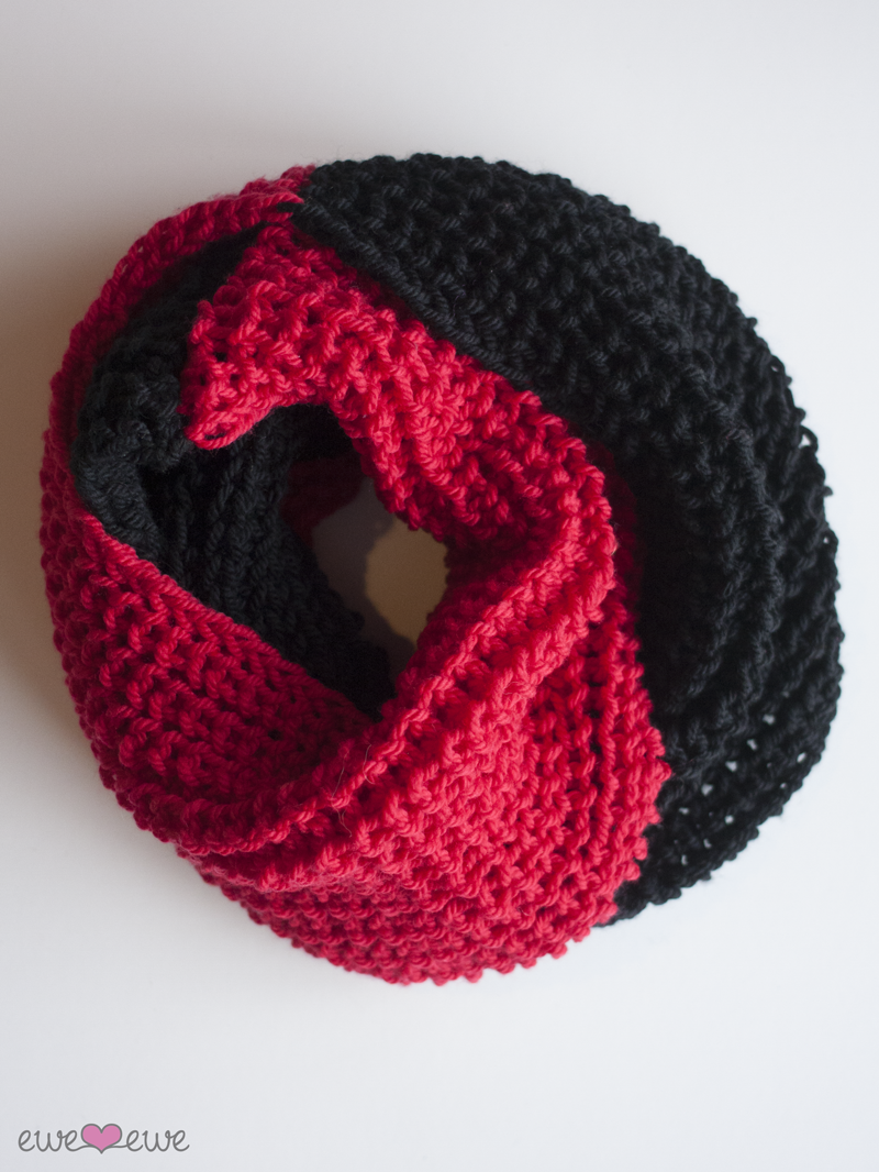 Cardinal Cowl PDF Infinity Scarf FREE Knitting Pattern