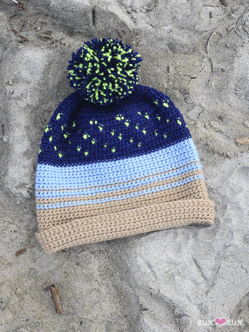 Night Surfer FREE Crochet Beanie Hat Pattern