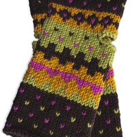 Fair Isle Friends Wrist Warmers PDF Fingerless Mittens Knitting Pattern