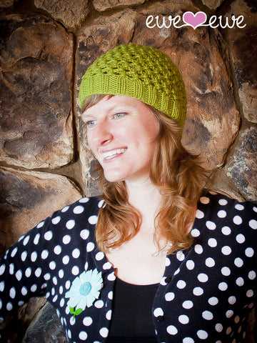 Penpal Hat PDF Lace Beanie Knitting Pattern