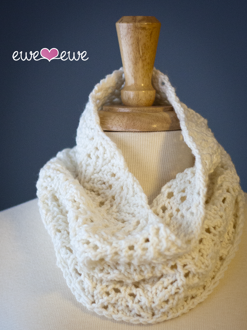 Angel Food Cake Cowl PDF Lace Infinity Scarf Knitting Pattern