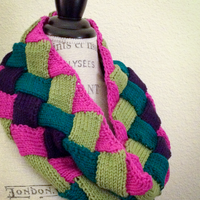 Interlooped Entrelac Cowl PDF Infinity Scarf Knitting Pattern