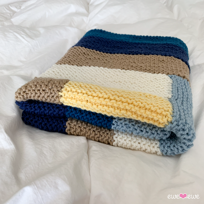 Cuddle Up Log Cabin Baby Blanket PDF Knitting Pattern