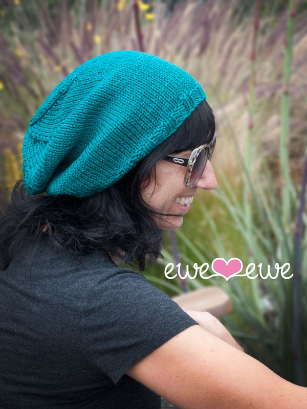 Surfer Slouch PDF Oversized Slouchy Hat Knitting Pattern