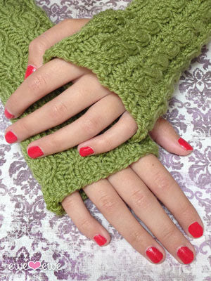 Quick Cable Wrist Warmers PDF Fingerless Mitts Knitting Pattern