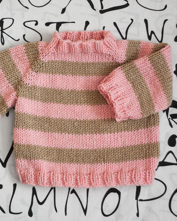 Easy As ABC Top-Down Raglan Baby Sweater PDF Knitting Pattern