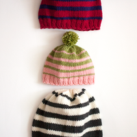 Family of Hats PDF Knitting Pattern – All Sizes