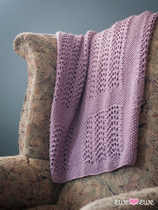 Wavy Baby Blanket PDF Lace Throw Knitting Pattern