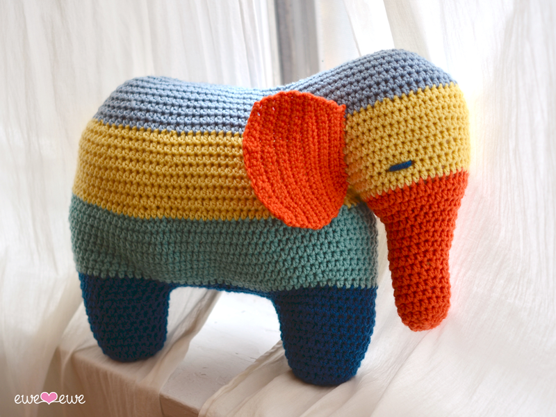 Patches the Elephant PDF Amigurumi Animal Crochet Pattern