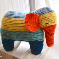 Patches the Elephant PDF Amigurumi Animal Crochet Pattern