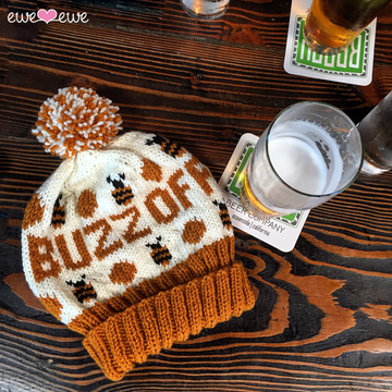 BUZZ OFF Beanie PDF Bee and Honeycomb Hat Knitting Pattern
