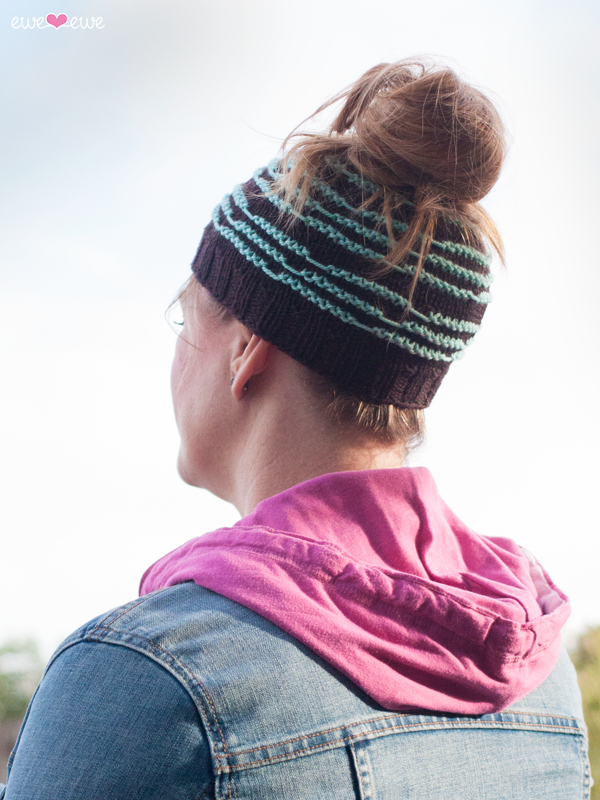 Messy Doodles PDF Ponytail Hat Knitting Pattern