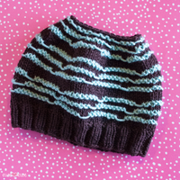 Messy Doodles PDF Ponytail Hat Knitting Pattern