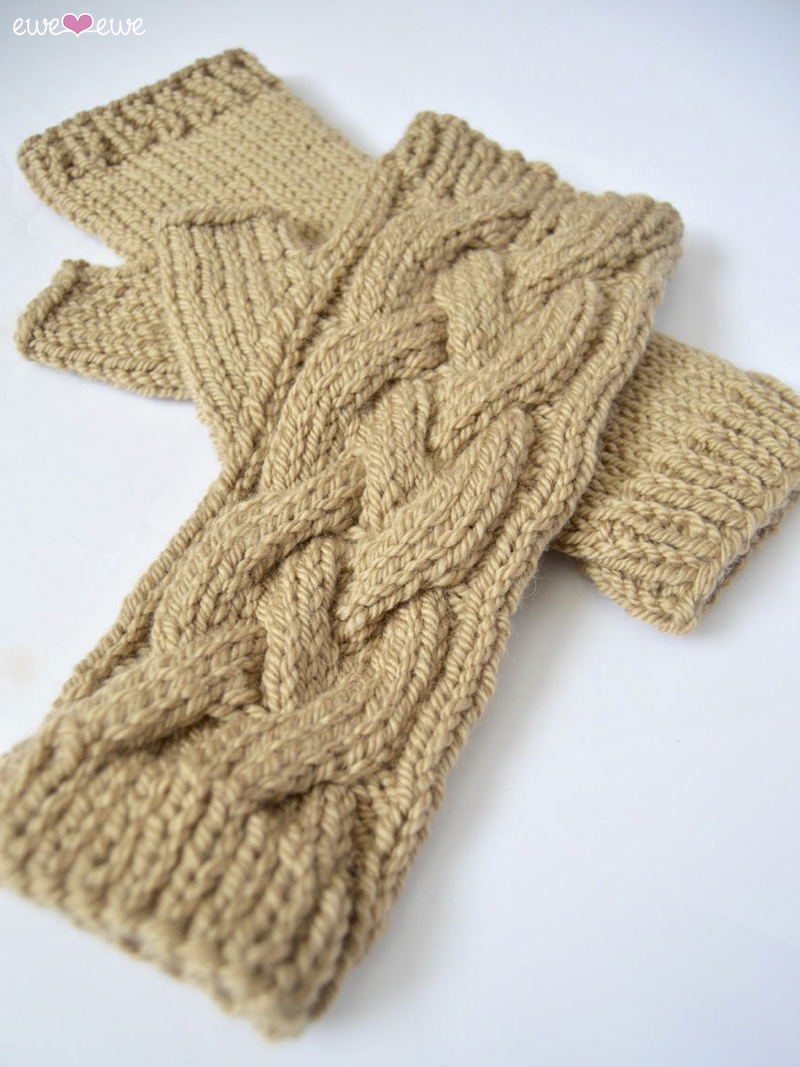 Chilly Headband + Mitts PDF Cable Headband and Wrist Warmers Knitting Pattern