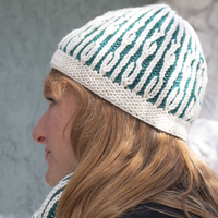 Aspen Leaves PDF Brioche Knitting Hat + Scarf Pattern