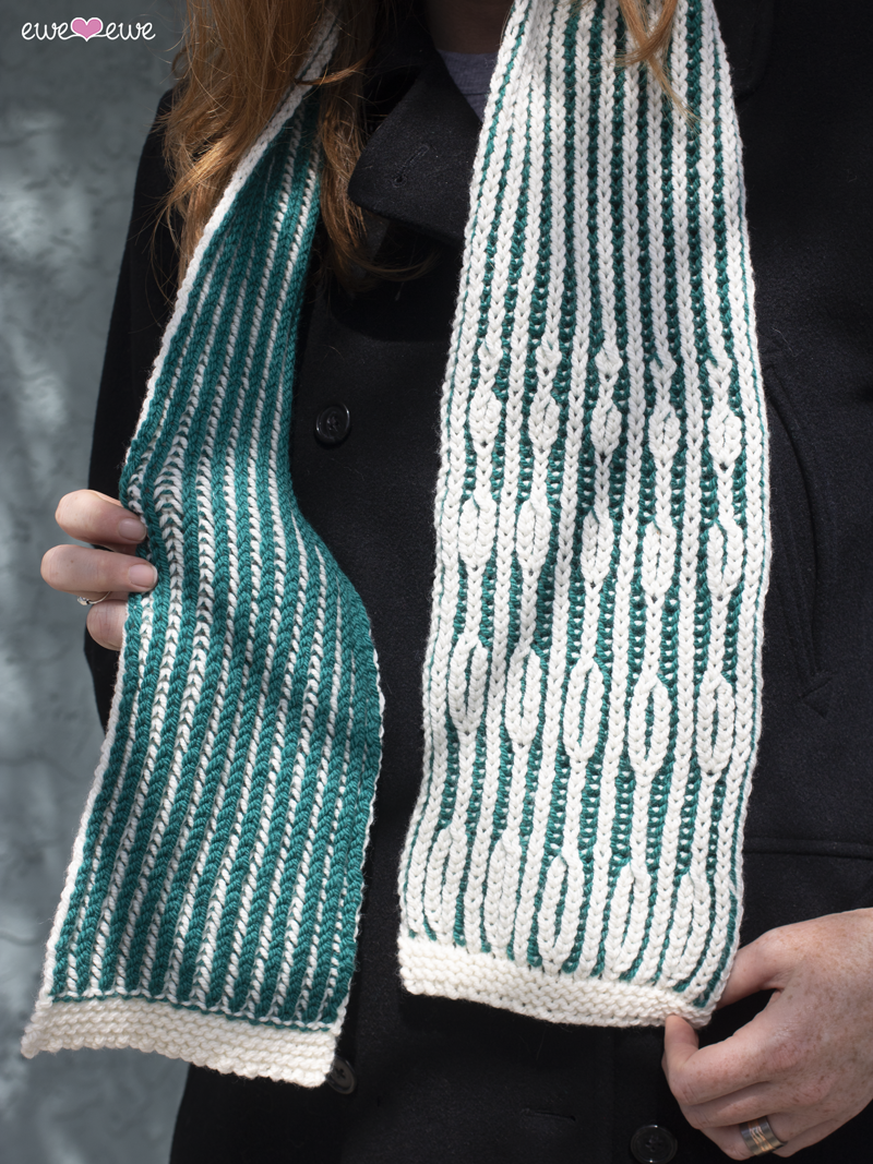 Aspen Leaves PDF Brioche Knitting Hat + Scarf Pattern