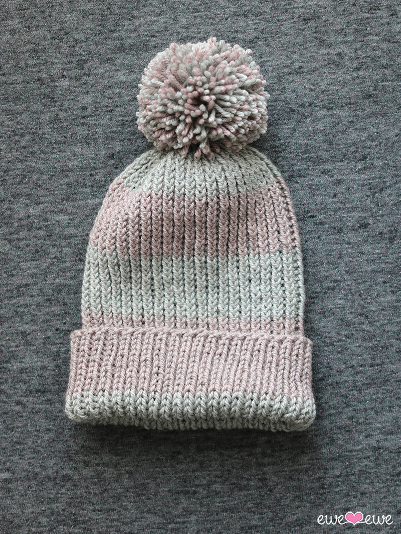 Easy Twisted Rib Beanie FREE Knitting Pattern