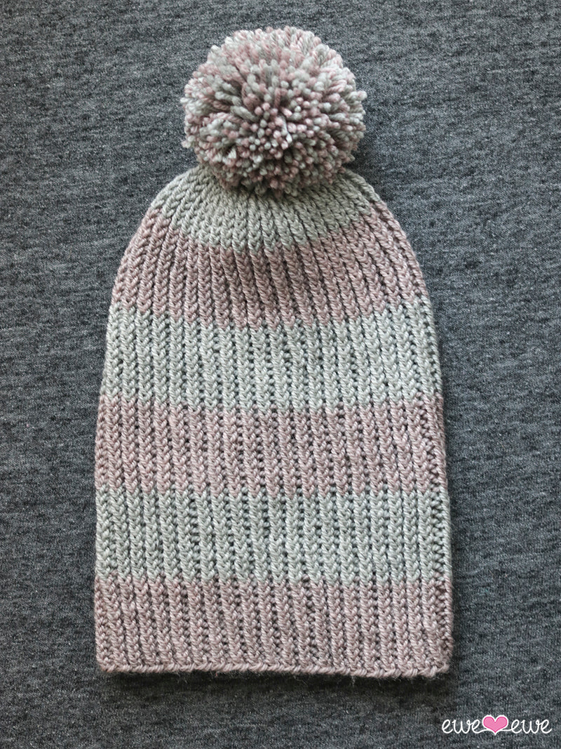 Easy Twisted Rib Beanie FREE Knitting Pattern