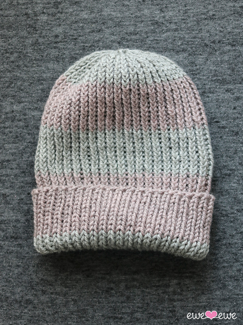 Easy Twisted Rib Beanie FREE Knitting Pattern