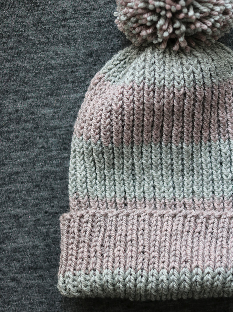 Easy Twisted Rib Beanie FREE Knitting Pattern