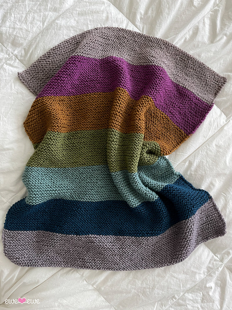 Softly Striped Baby Blanket FREE Knitting Pattern PDF