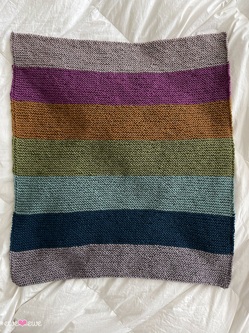 Softly Striped Baby Blanket FREE Knitting Pattern PDF