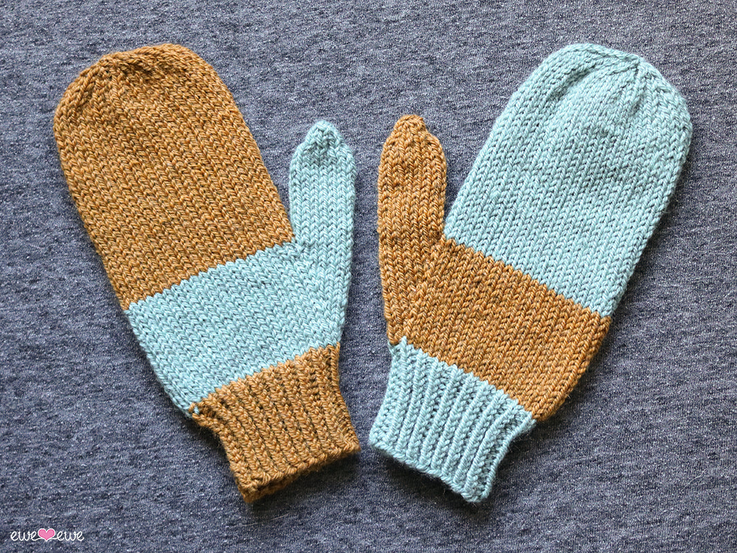 Easy Twisted Rib Mittens Yarn Knitting Kit