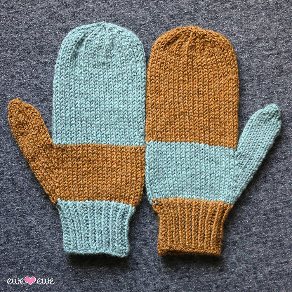 Easy Twisted Rib Mittens FREE Knitting Pattern