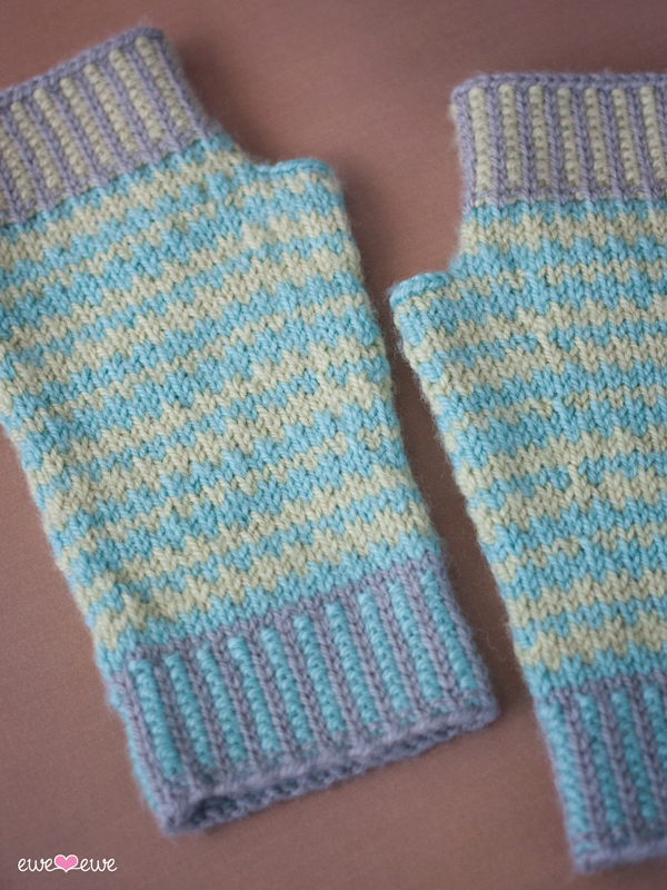 Techie Twosome Wrist Warmers PDF Fingerless Gloves Knitting Pattern