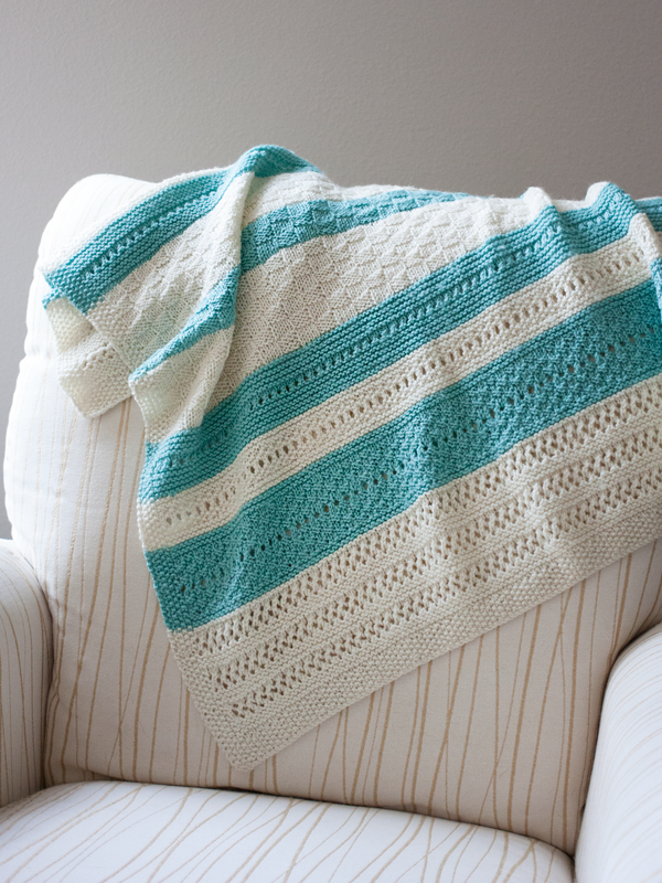 Peek A Blue Baby Blanket Knitting Pattern PDF