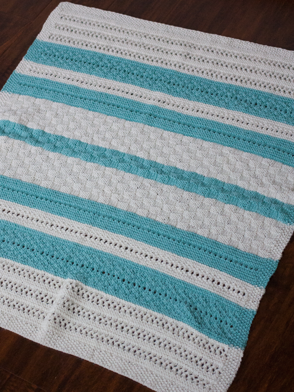 Peek A Blue Baby Blanket Knitting Pattern PDF