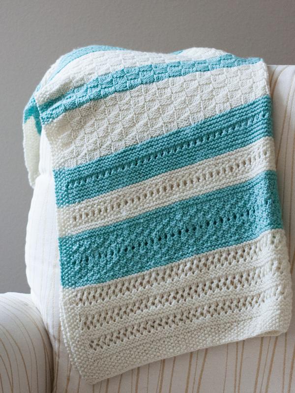 Peek A Blue Baby Blanket Knitting Pattern PDF