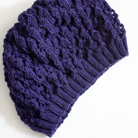 Stargazer Slouch PDF Lace Hat Knitting Pattern