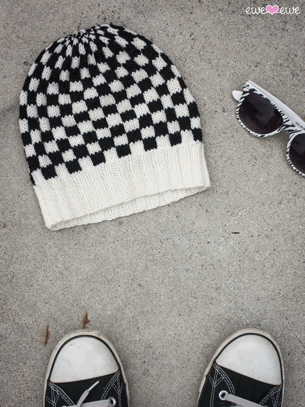 Frontside Flip PDF Checkerboard Hat Knitting Pattern