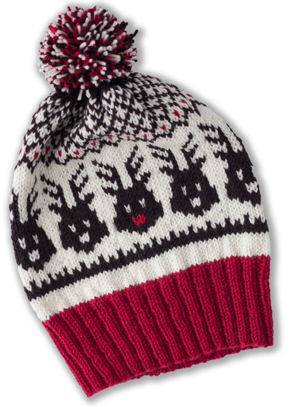 Head to the Sleigh! PDF Christmas Reindeer Hat Knitting Pattern